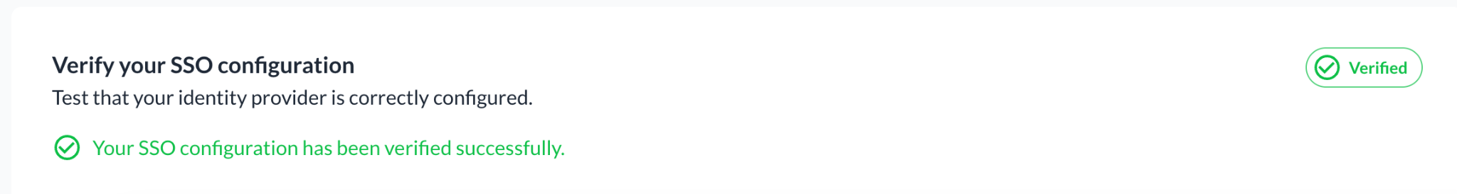 Your SSO configuration has been verified successfully message in Filestage