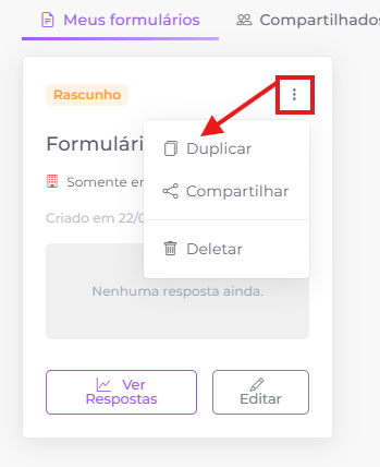 Duplicação de formulários