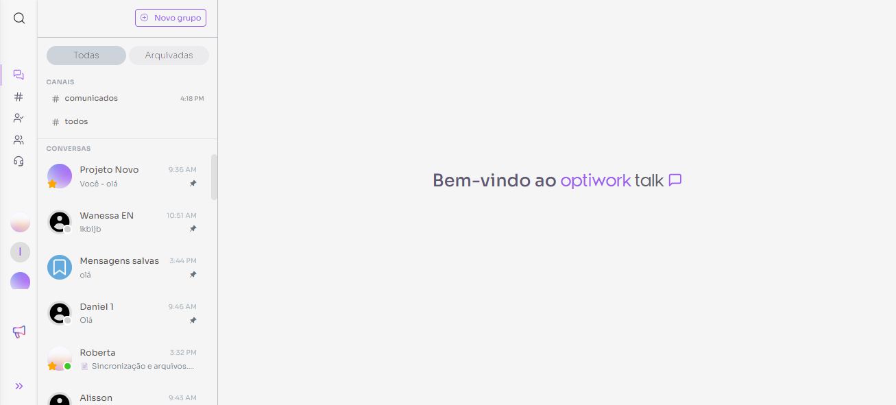 Tela inicial do Talk com a tecla Esc