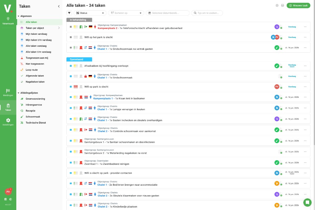 De web-app van Verbleif met de takenlijst
