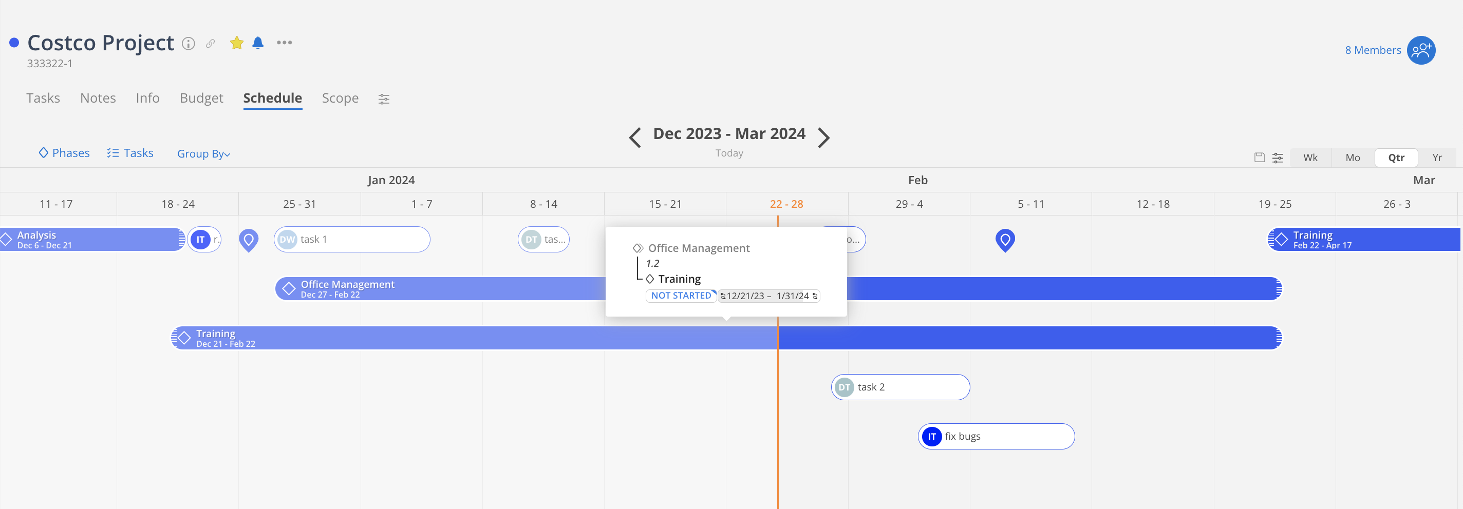 Projects Schedule Mosaic