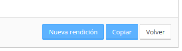 Barra de acciones con los botones «Nueva rendición», «Copiar» y «Volver». Visible: Nueva rendición, Copiar, Volver.