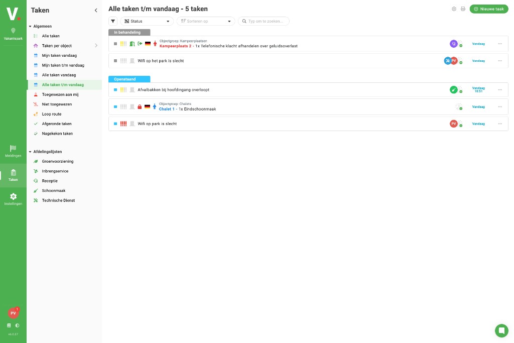 De web-app met de takenlijst