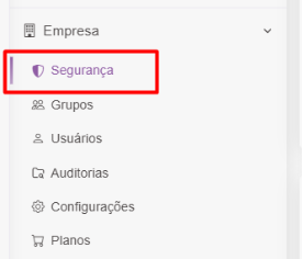 Central de Segurança — ativar 2FA global