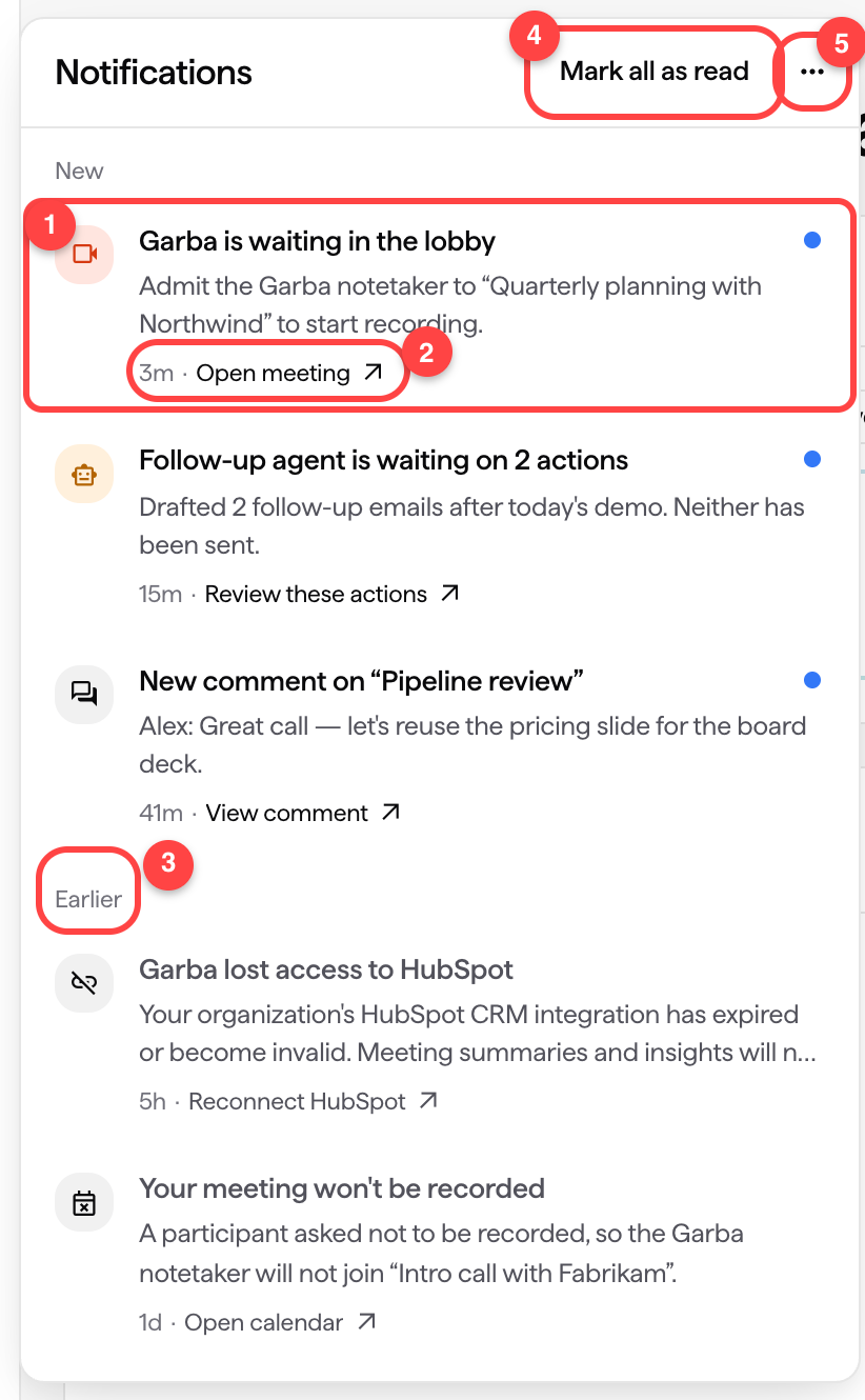 The notifications bell with three unread alerts