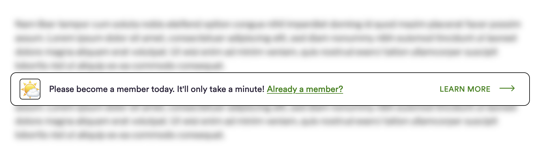 The Steady Mini-Paywall only takes up one line of space on top of your content