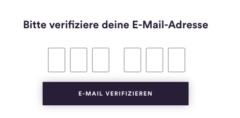 6-stelligen Login-Code eingeben