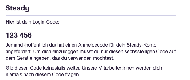 E-Mail-Adresse auf der Login-Seite eingeben
