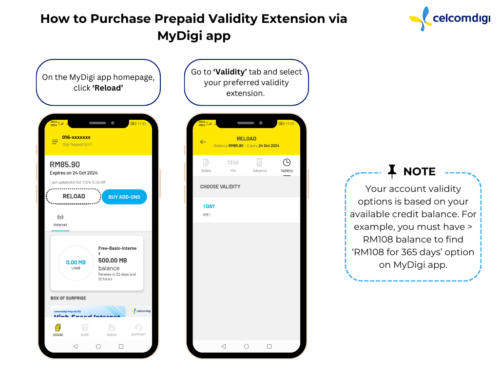 Understand the validity period of your reload with CelcomDigi by reading this article. Ensure you utilise your credits effectively.