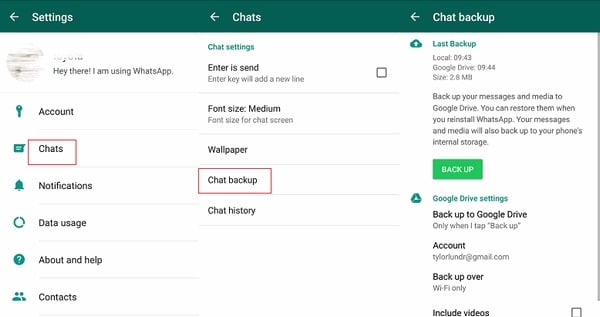 restaurar un antiguo chat de WhatsApp que me haya saltado para restaurarlo