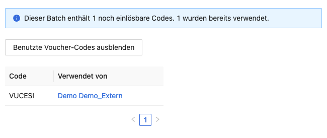 Mehrfach Voucher können von mehreren Bernutzer*innen verwendet werden.