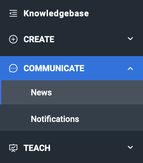 You can find News in the Communicate section.