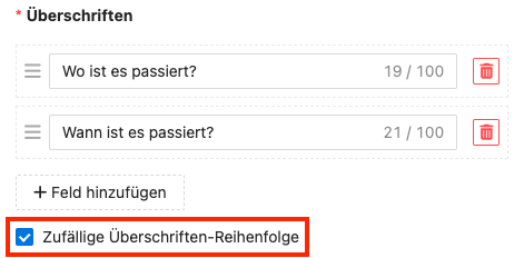 Mit der Option 