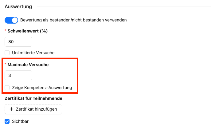 Ist die Checkbox für 