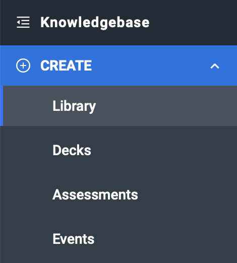 Navigate to the Library in the Create section.