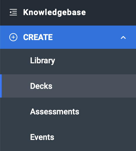 You can find the decks overview in the menu section 