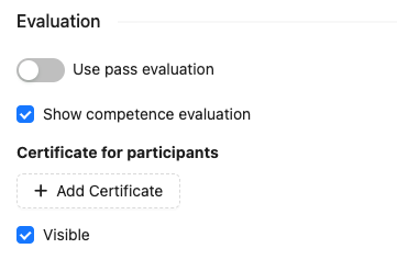 View of the configuration when the pass/fail assessment is deactivated.