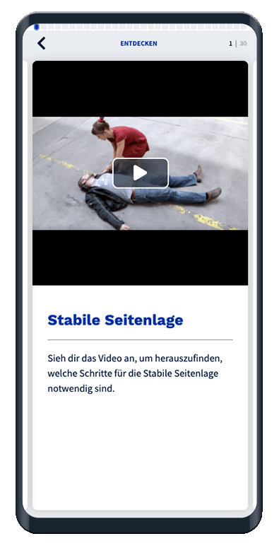 Die Text+Video Karte zeigt das hinzugefügte Video mit dem hinzugefügten Text.