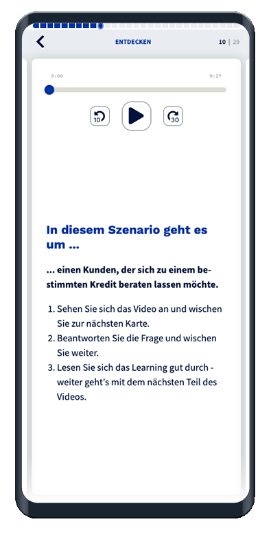 Die Textkarte zeigt den hinzugefügten Text und einen optionalen Audio-Player.