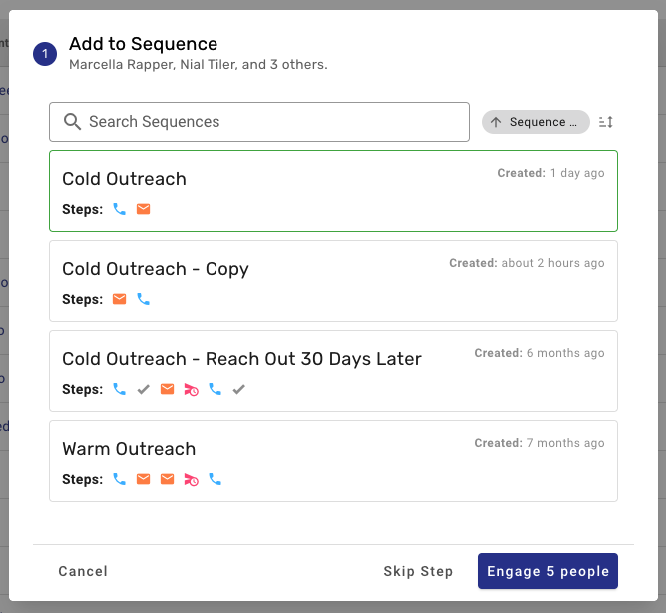 How to start an action flow - selecting a sequence