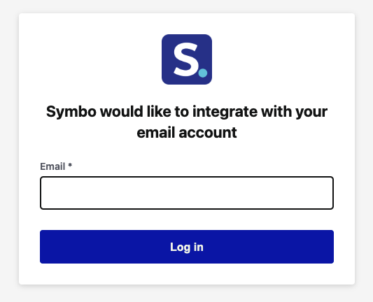 Connecting Email to Symbo - Enter your email to sign in