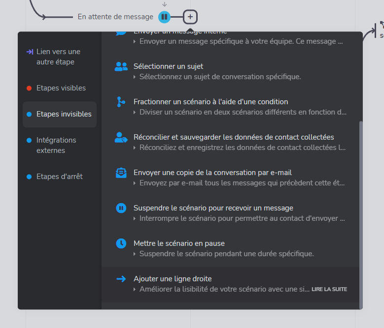 jouter une ligne droite