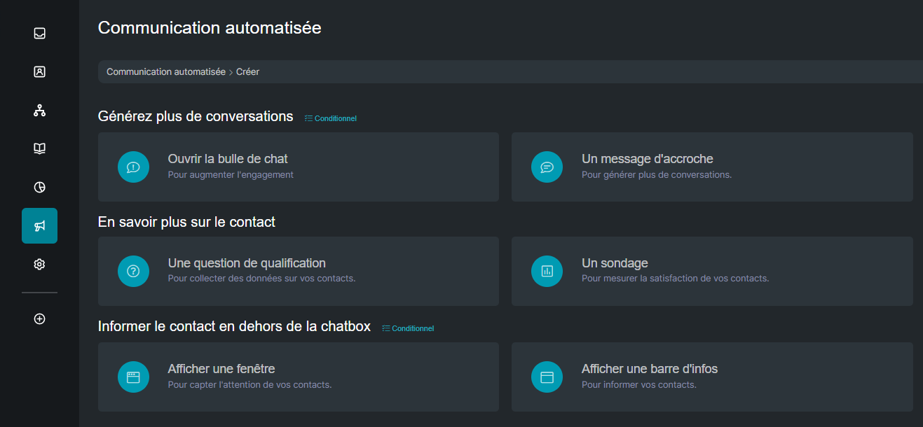 communication automatisée sarbacane chat