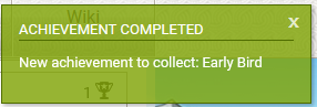 Popup notification when completing an achievement