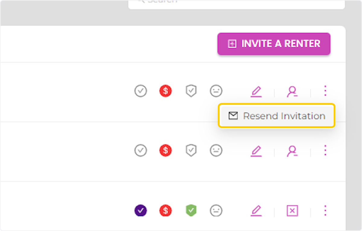 Click on Resend Invitation