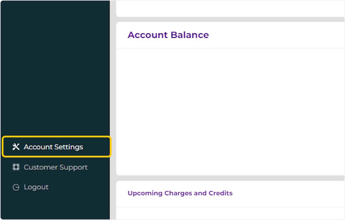 Click on Account Settings