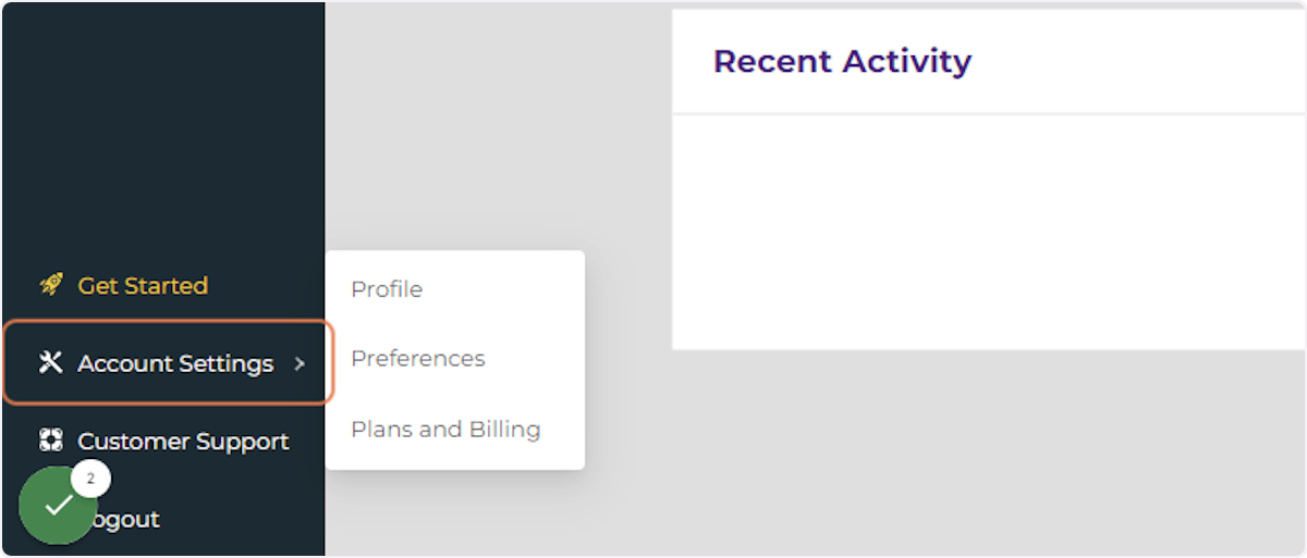 Click on Account Settings