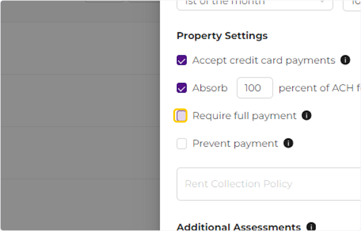 Uncheck Require full payment