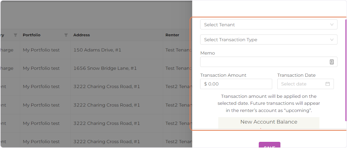 Select a Tenant from the Drop Down Menu.