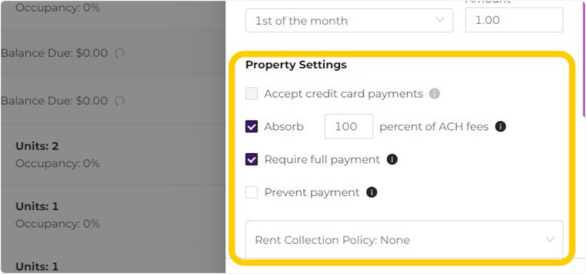 Update Property Settings