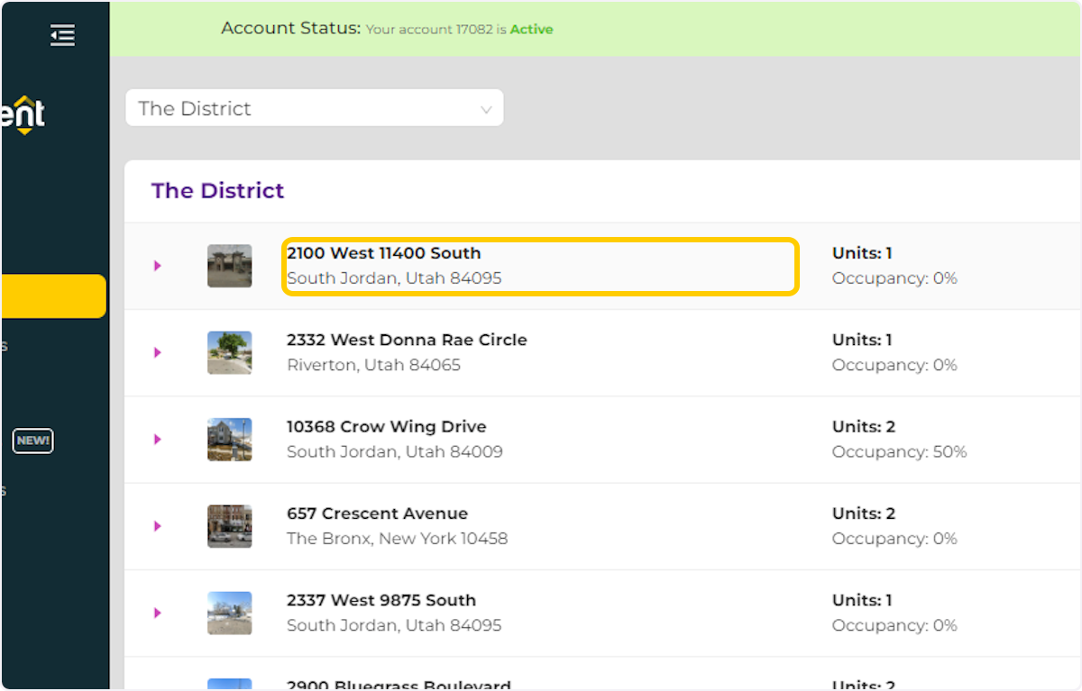 Locate the Property you want to update.