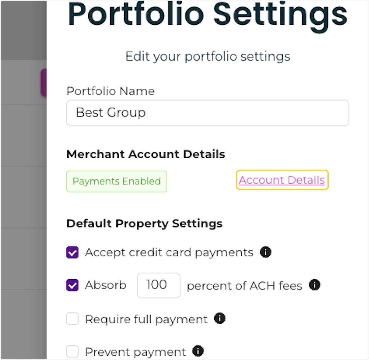 Click on Account Details