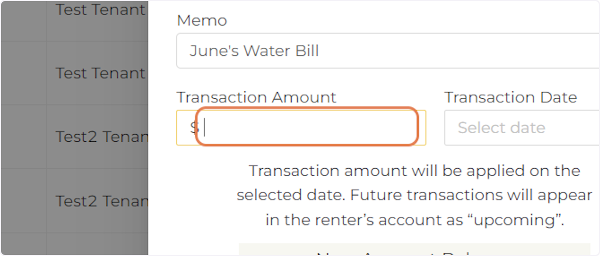 Enter the Transaction Amount.