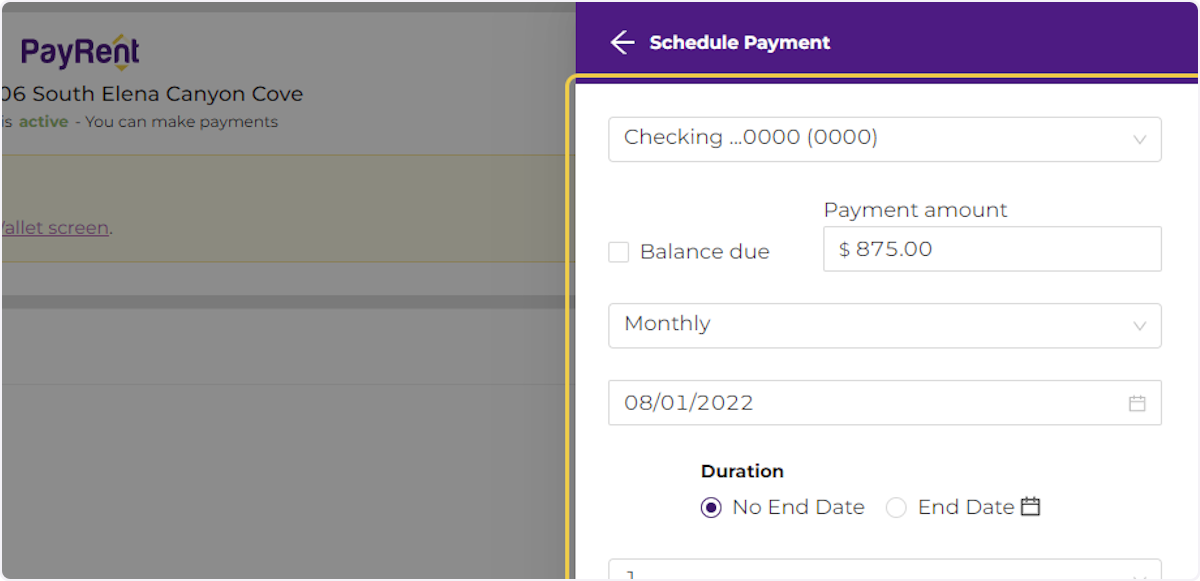 Update the payment details in the form.