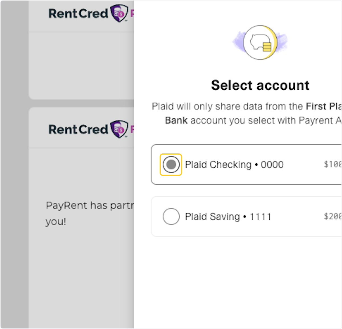 Select the account you want to use