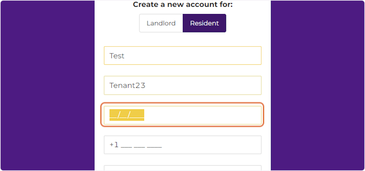 Enter your date of birth.