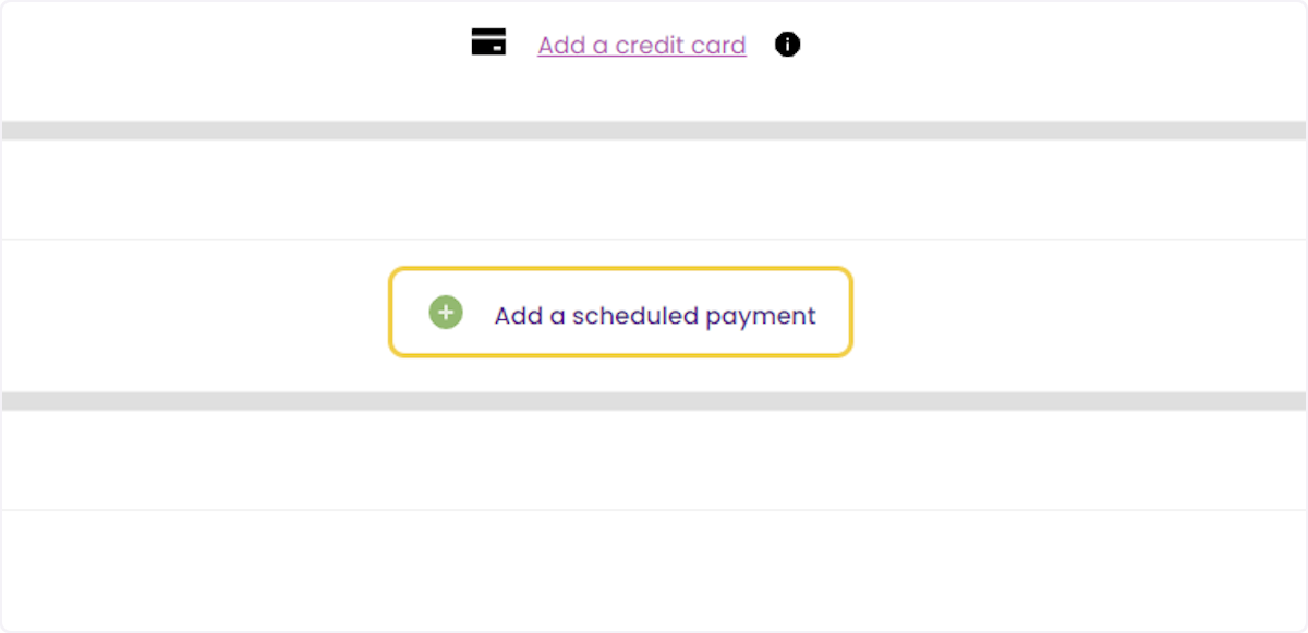 Click on Add a scheduled payment