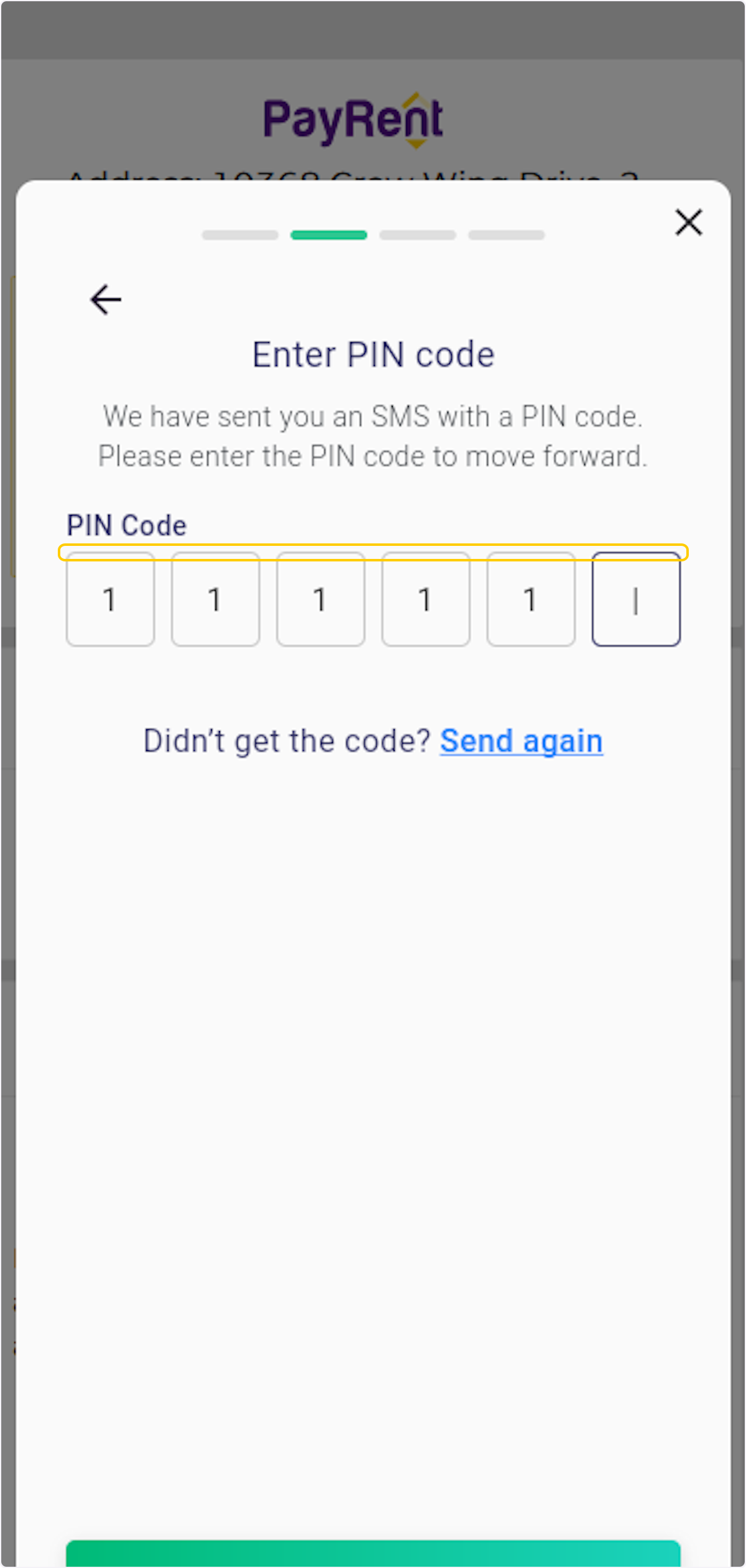 Type the code you received on your phone.