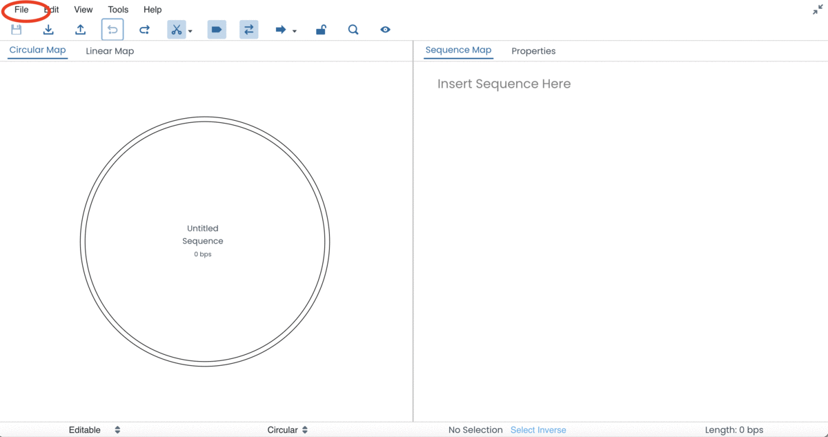 A GIF showing how to import a sequence