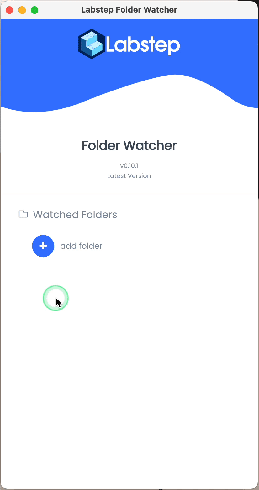 A GIF showing how to install the Labstep Folder Watcher