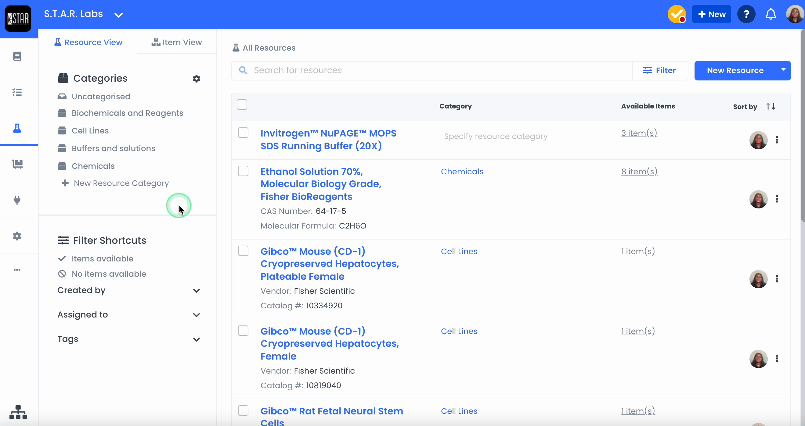 A gif showing how to navigate to uncategorised resource
