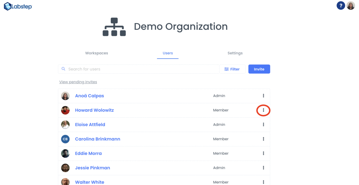 A GIF showing how to disable an account