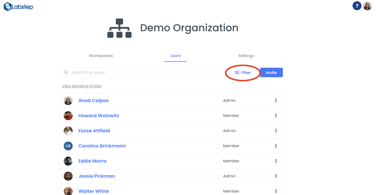 A GIF showing where to find disabled accounts