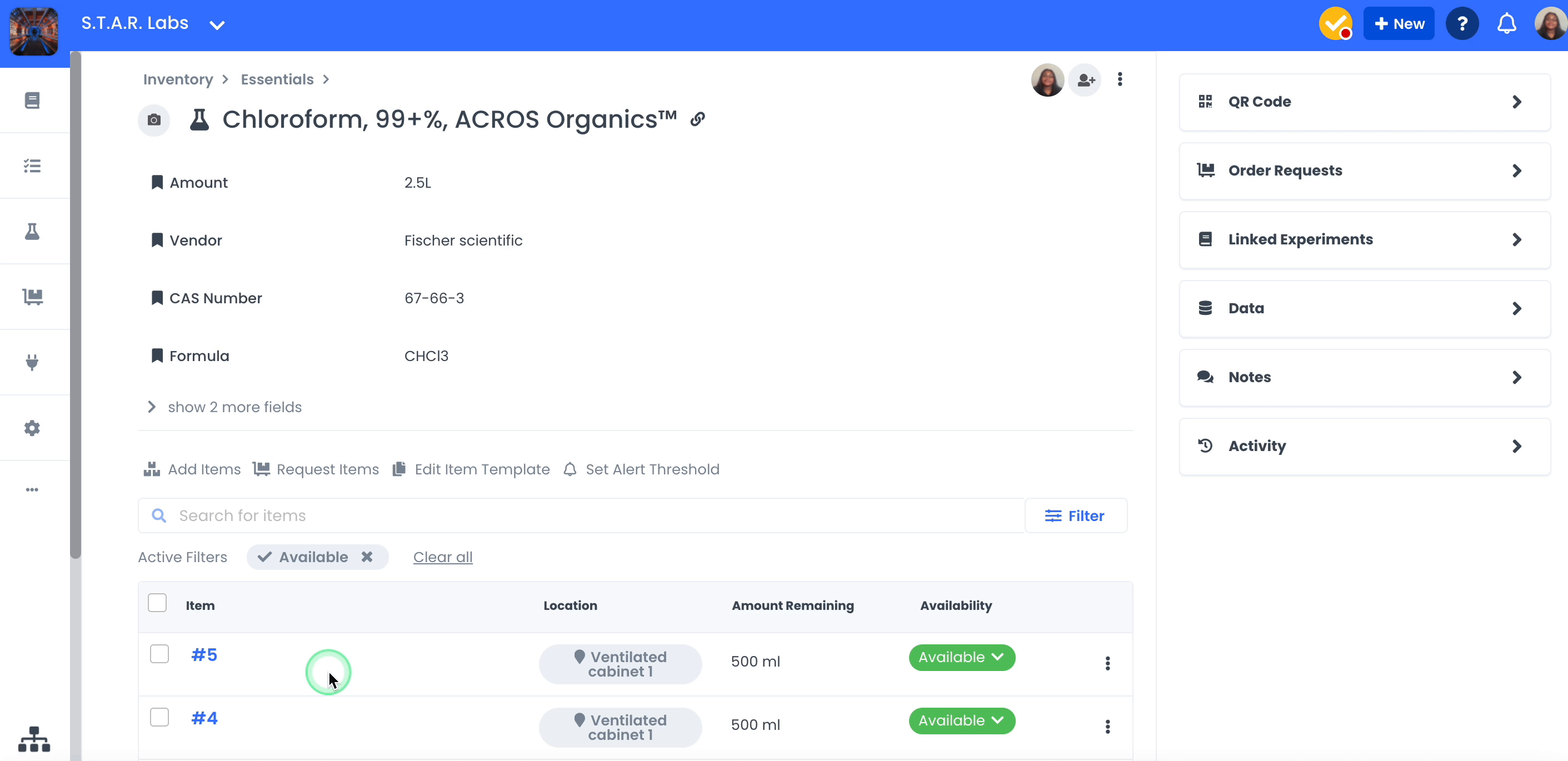 A GIF showing how to set up alert thresholds for items