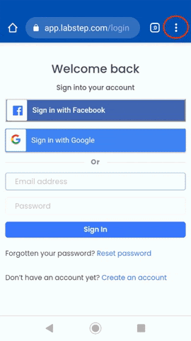 A GIF showing the steps to add Labstep to your screen on Android