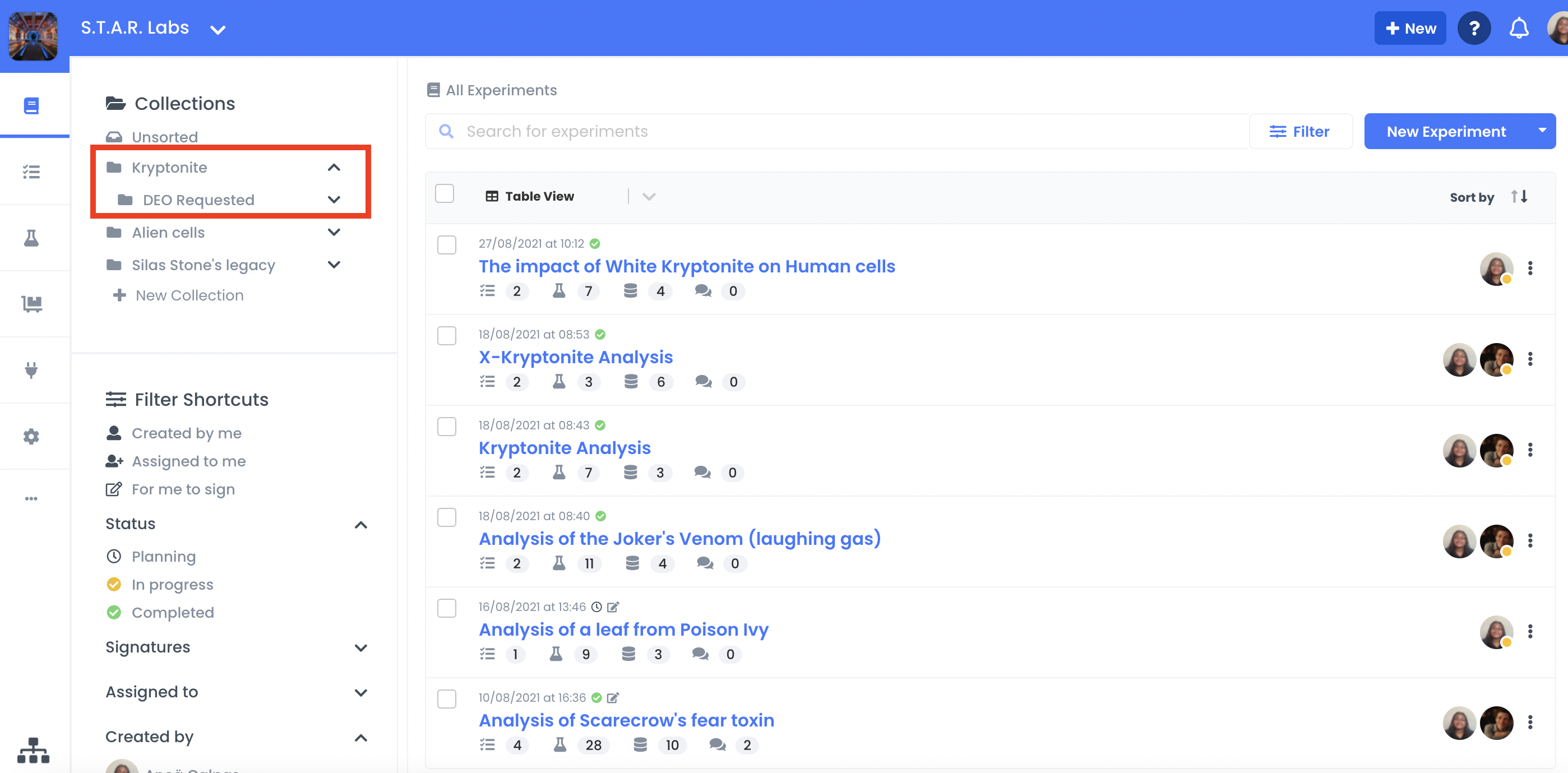 A screenshot of where to find subcollections
